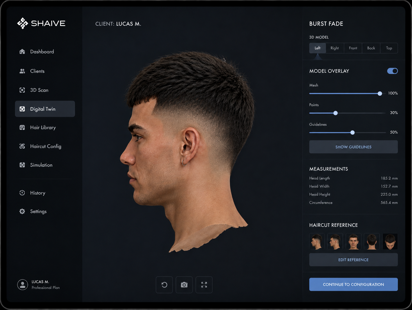 Digitaler Zwilling eines Kunden in der SHAIVE App